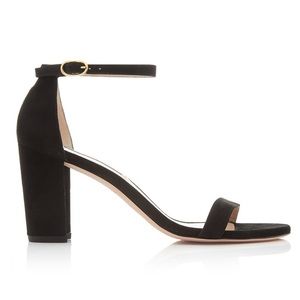 NIB Stuart Weitzman Nearly Nude Black Suede 8.5